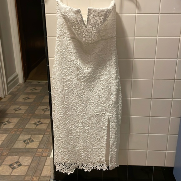 Strapless white floral dress - Picture 1 of 2